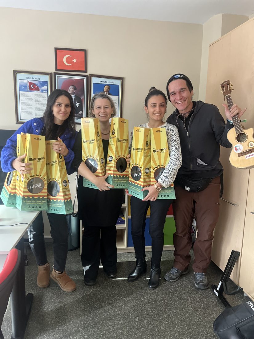 Gifting Kala Waterman ukuleles in Istanbul